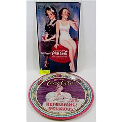 LOT OF 2 COCA COLA, TRAY AND SIGN