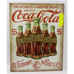 VINTAGE STYLE REPLICA COCA COLA TIN SIGN.