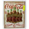 Image 1 : VINTAGE STYLE REPLICA COCA COLA TIN SIGN.