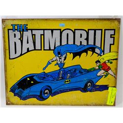 THE BATMOBILE REPLICA TIN SIGN.