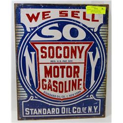 SOCONY MOTOR GASOLINE STANDARD OIL REPLICA TIN