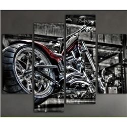 NEW 4PC MODULAR CANVAS ONLY MOTORCYCLE PRINT