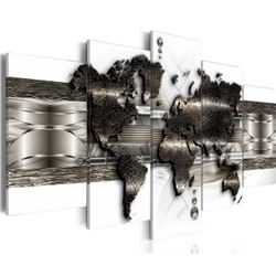 NEW 5PC ABSTRACT CANVAS ONLY METAL LOOKING WALL