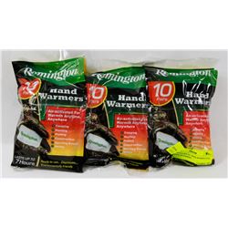 3 PACKAGES OF 10PRS REMINGTON HAND WARMERS
