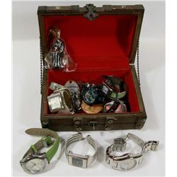 DECORATIVE TREASURE CHEST W/ CONTENTS
