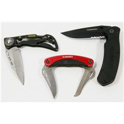 2 HUSKY POCKET KNIVES AND ONE STANLEY KNIFE