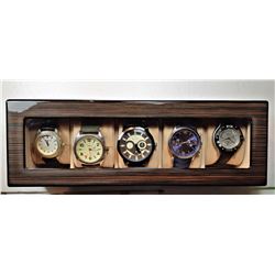 15)  LOT OF 5 MEN'S WATCHES IN