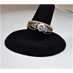3)  GOLD TONE 2 PCE WEDDING SET
