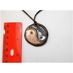 19)  YING/YANG DISK PENDANT ON