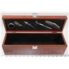 Image 1 : ESTATE WOOD WINE BOX W/5 ACCESSORIES -