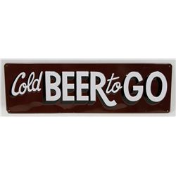 RETRO STYLE COLD BEER TO GO METAL SIGN