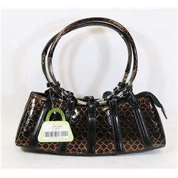 BROWN SNAKESKIN STYLE HANDBAG