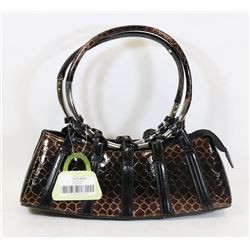 BROWN SNAKESKIN STYLE HANDBAG