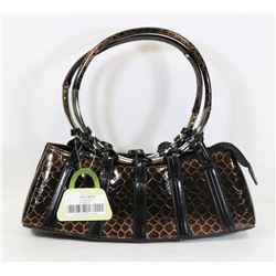 BROWN SNAKESKIN STYLE HANDBAG
