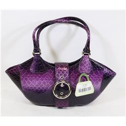 PURPLE SNAKESKIN STYLE HANDBAG