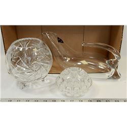 LOT OF 3 PIN WHEEL & OTHER CRYSTAL HOME DECOR