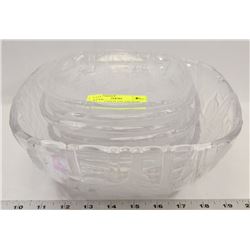 FLORAL GLASS PLATE AND BOWL SET