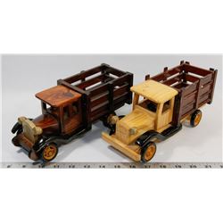 SET OF 2 ANTIQUE WOODEN CARS