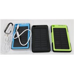 LOT OF 3  EDDIE BAUER SOLAR POWER BANKS 6000MAH