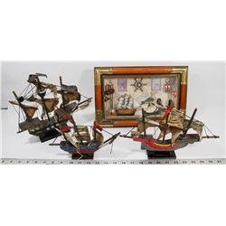 VINTAGE SET OF 3 SHIPS