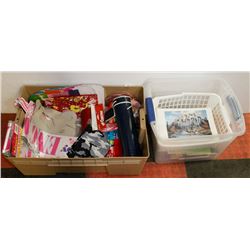 3 TUBS OF GEORGIA JARVIS ART CARDS, PARTY BANNERS,