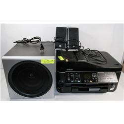 LOGITECH COMPUTER STEREO AND EPSOM 4 IN 1 PRINTER