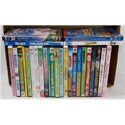 LARGE FLAT OF CHILDREN DVDS MOSTLY DISNEY