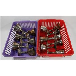 14 SILVER PLATED ANTIQUE GOBLETS