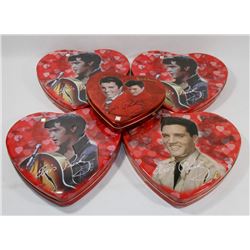 BOX OF ELVIS HEART COLLECTABLE TINS