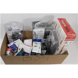 FLAT OF ASSORTED ELECTRONICS INCL CABLES,