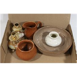 LOT OF MARBLE AND GOLD PLATED CANDLE HOLDERS &