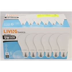 1- NEW 9W LED 6 PACK LED BULBS
