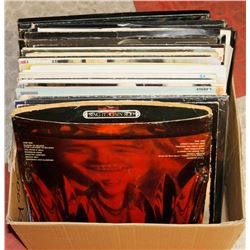 BOX OF LP RECORDS INCL ROD STEWART, WILLIE NELSON