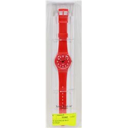 NEW SHAGWEAR WATCH, RED FACE, RED STRAP