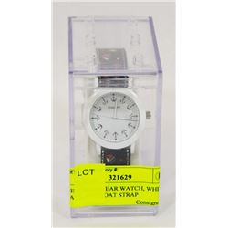 NEW SHAGWEAR WATCH, WHITE FACE, SAILBOAT STRAP