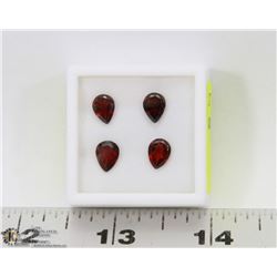 217) 4 GENUINE GARNETS, 8X6 PEARS, APPROX. 4 CTS