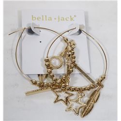 BELLA & JACK GOLD TONE HOOP EARRINGS