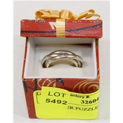 .925 SILVER PUZZLE RING - SIZE 6.5 -