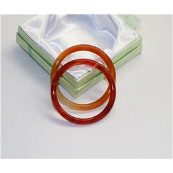 PAIR OF JADE BANGLES -  YOUTH/CHILDRENS SIZE