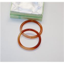 PAIR OF JADE BANGLES -  YOUTH/CHILDRENS SIZE