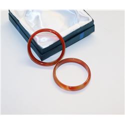 PAIR OF JADE BANGLES -  YOUTH/CHILDRENS SIZE