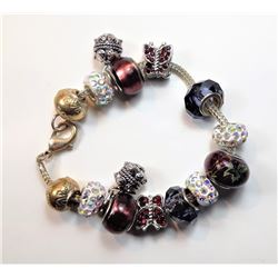 25)  PANDORA STYLE BRACELET IN SHADES