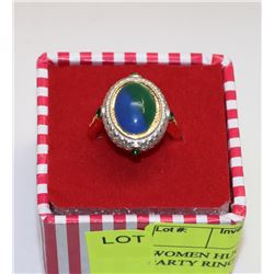 WOMEN HUGE OPAL  CHIC WEDDING PARTY RING