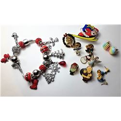 21)  PANDORA STYLE XMAS THEMED BRACELET