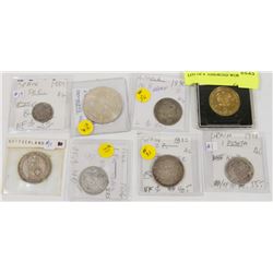 LOT OF 8  ASSORTED WORLD COINS