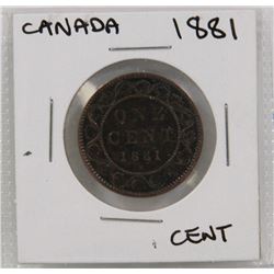 CANADA 1881 ONE CENT COIN.
