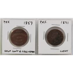 P.E.I. CENT AND HALF CENT COINS  1857  1871