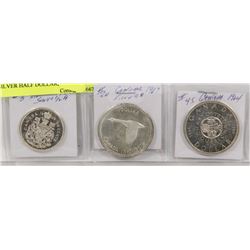 LOT OF 3 CANADIAN COINS,  1959 SILVER HALF DOLLAR,