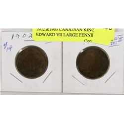 1902 &1903 CANADIAN KING EDWARD VII LARGE PENNIES
