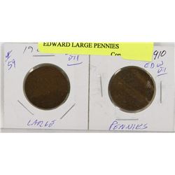 1906 & 1910 CANADIAN KING EDWARD LARGE PENNIES